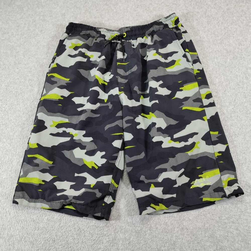 Eddie Bauer Swim Trunk Kids XL (18/20) Camo Stretch Ripstop Liner Zipper Pocket